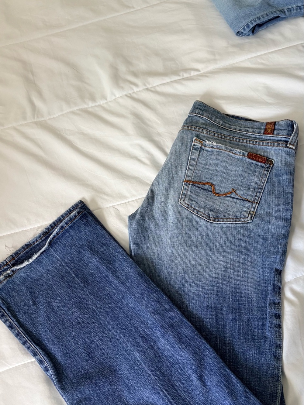 7 For All Mankind Light Blue Straight Jeans